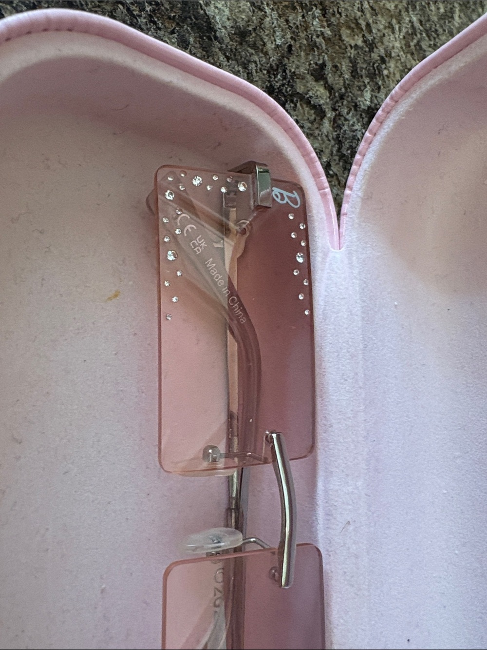 Barbie Pink Rimless Sunglasses with Crystal Accents - Picture 6 of 6